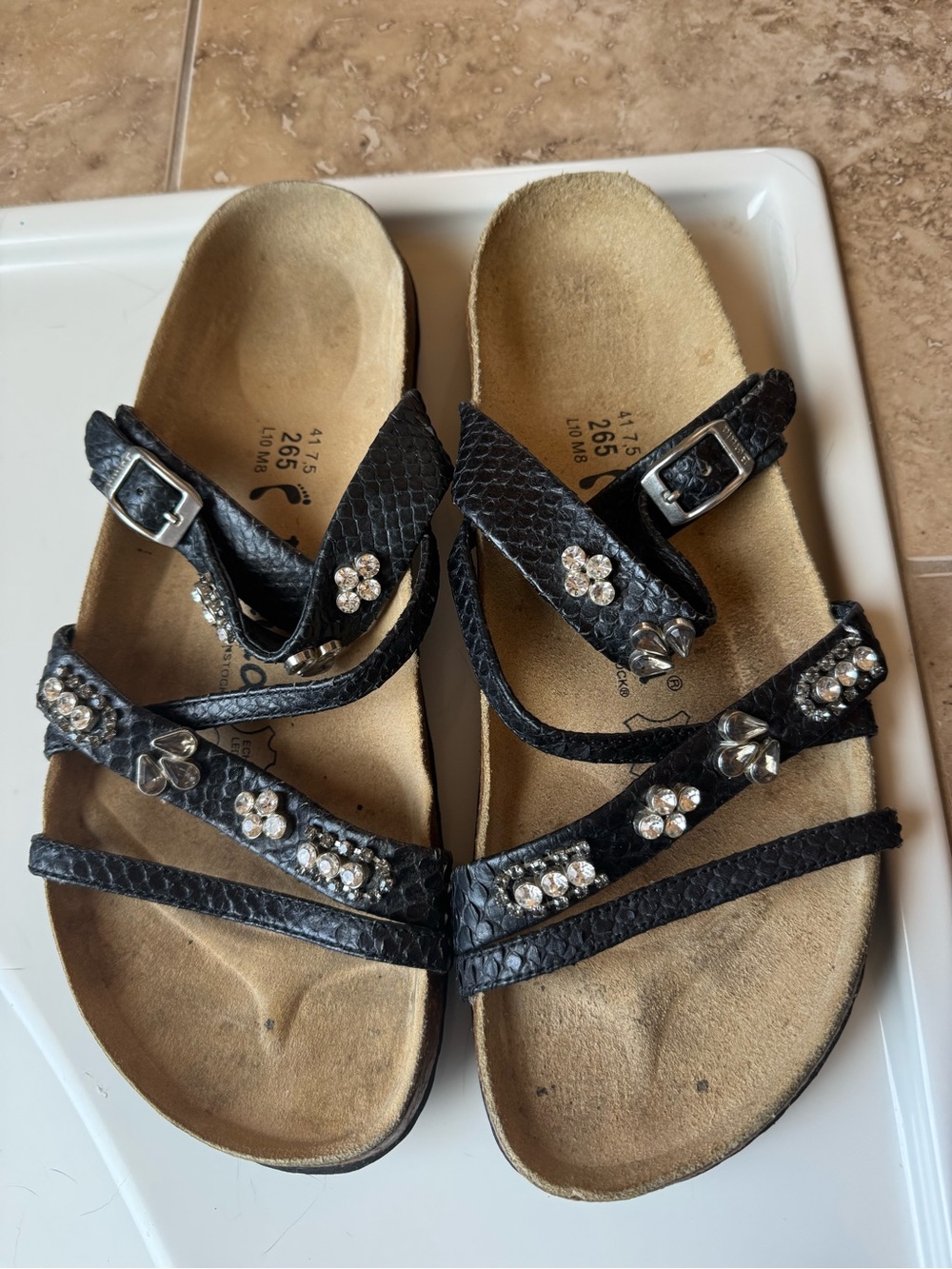 Betula Black Reptile-Texture Adjustable Sandal - Licensed by Birkenstock - Picture 3 of 11